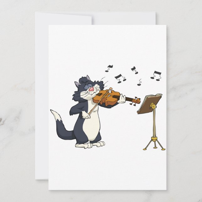 Invitation Le Chat Jouant Le Violon (Devant)