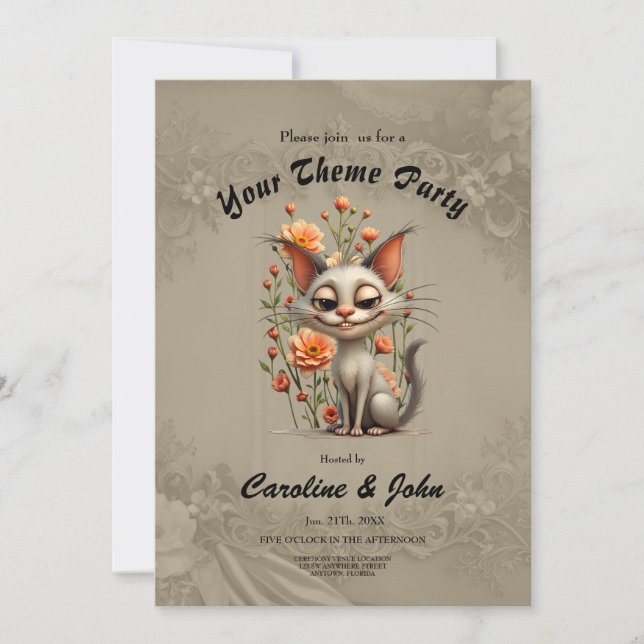 Invitation Le chat malicieux  (Devant)