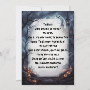 Invitation Le château de la fête d'Halloween de Mist