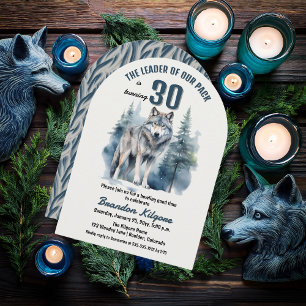 Invitation Le chef de notre pack Wolf 30e fête d'anniversaire