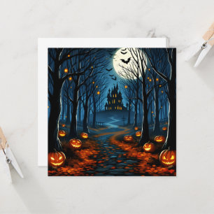 Invitation Le chemin de la forêt hantée- Halloween