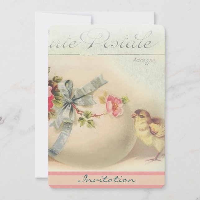 Invitation Le chic et l'oeuf victorien de Pâques (Devant)