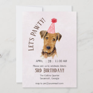 Invitation Le chien mignon laisse Pawty Anniversaire Invitati
