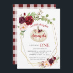 Invitation Le Citrouille blanc de Red Marsala fête son annive<br><div class="desc">Red Marsala Citrouille blanc est Turning One Birthday Invitation Peut être utilisé pour l'anniversaire de toute invitation d'âge.</div>