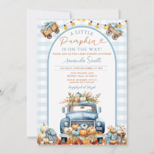 Invitation Le Citrouille Boho Blue Truck est en route Baby sh