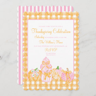 Invitation Le Citrouille de Preppy annonce la fête de Thanksg