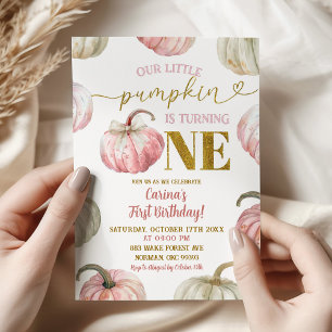 Invitation Le Citrouille rose Pastel fête son anniversaire