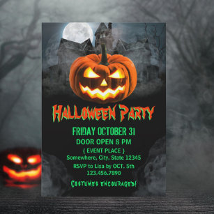 Invitation Le Citrouille Spooktacular Haunted House Halloween