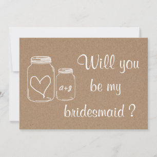 Invitation Le Coeur Rustique Masonjar Serez-Vous Ma Porte-Mèr