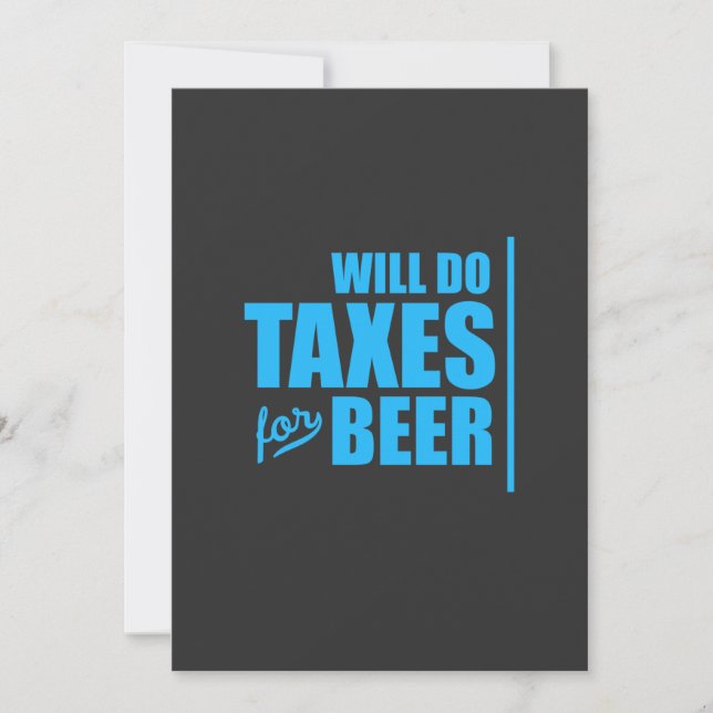 Invitation Le Comptable Effectuera Des Taxes Pour La Bière (Devant)