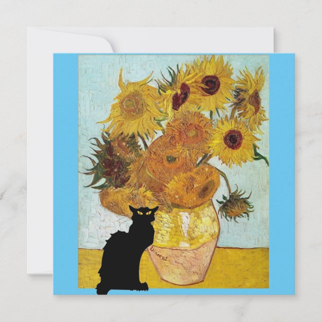 Invitation Le Conversation Noir dans les tournesols de Van Go (Devant)