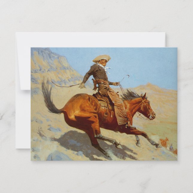 Invitation Le cowboy de Frederic Remington (1902) (Devant)