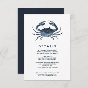 Invitation Le crabe bleu   Détails de l'invité Mariage