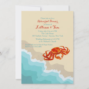Invitation Le crabe sur l'invitation du rivage