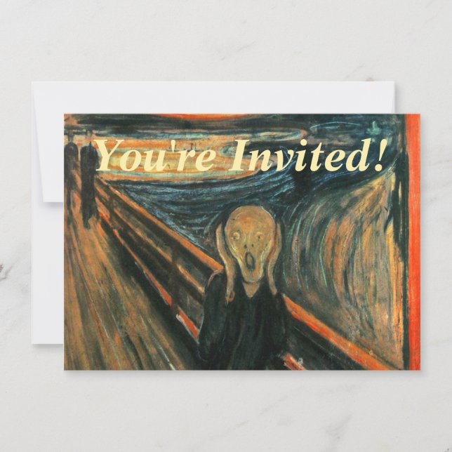 Invitation Le cri Edvard Munch Art Expressionniste Moderne (Devant)