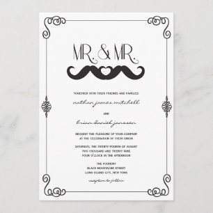 Invitation Le cru classique d'amour de moustache met en