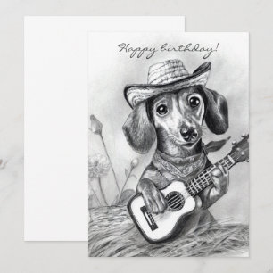 Invitation Le dachshund chanteur country