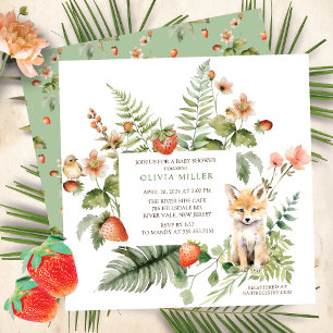 Invitation Le délicieux Baby shower de Fox de la nature