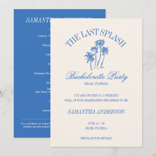 Invitation Le Dernier Splash Blue Retro Beach