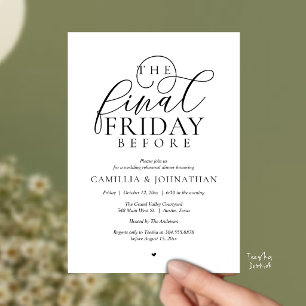 Invitation “Le Dernier Vendredi Avant” Dîner de Répétition Ro