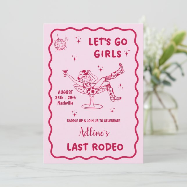 Invitation Le Dernier week-end du Rodeo Nashville Bachelorett (Debout devant)