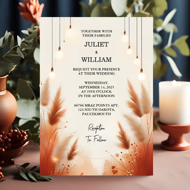 Invitation Le désert Rustique Boho Automne Ombre Mariage Brow (Créateur téléchargé)