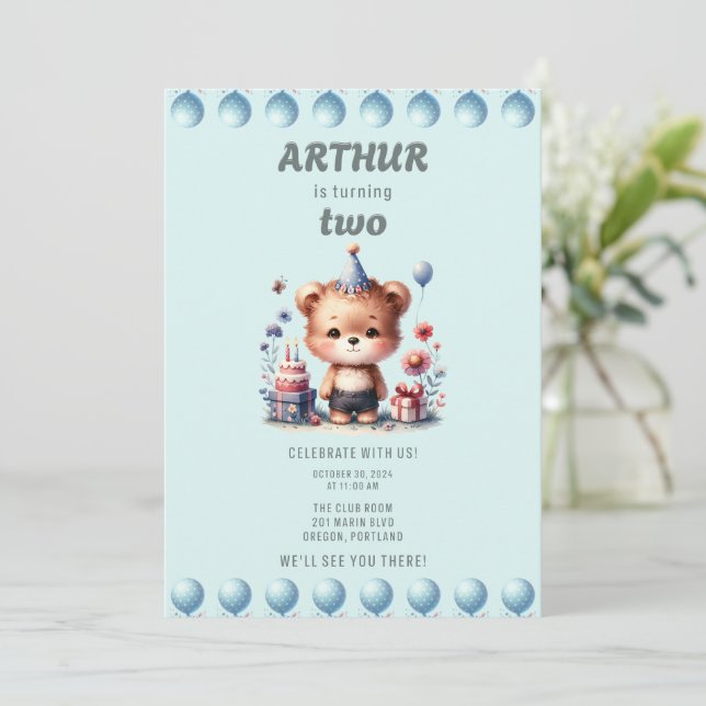 Invitation Le deuxième anniversaire d'Arthur (Debout devant)