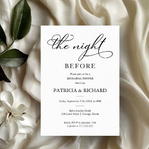 Invitation Le Dîner de Répétition de la Nuit Avant l'Élégant 