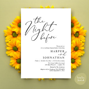 Invitation Le Dîner de Répétition de Mariage Romantique de la