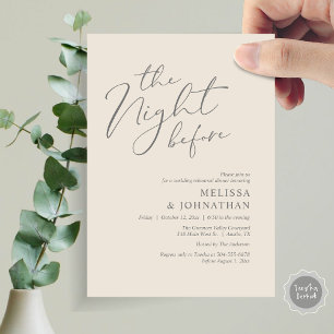 Invitation Le Dîner de Répétition de Mariage Romantique de la