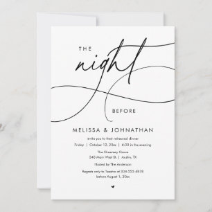 Invitation Le dîner de répétition de mariage romantique de la