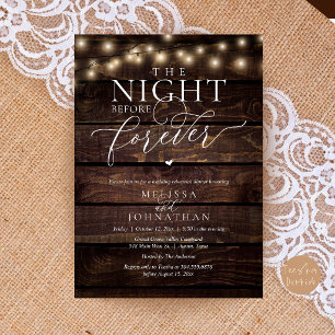 Invitation Le Dîner de Répétition Romantique de la Nuit Avant