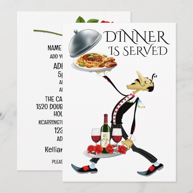 Invitation Le dîner est servi (Devant / Derrière)