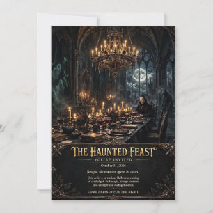 Invitation Le dîner Halloween Manoir gothique du festin hanté
