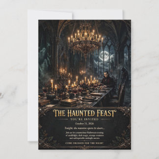 Invitation Le dîner Halloween Manoir gothique du festin hanté
