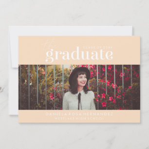 INVITATION LE DIPLÔMÉ AUDACIEUX CARTON D'INVITATION PHOTO À