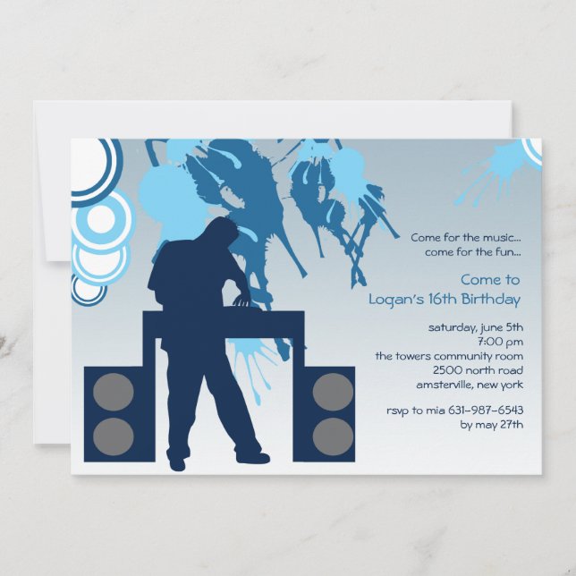 Invitation Le DJ à l'invitation de travail (Devant)