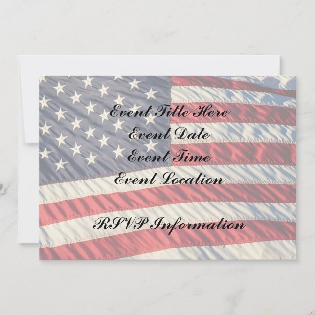 Invitation Le drapeau américain (Devant)
