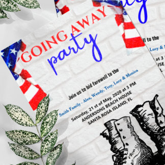 Invitation Le drapeau américain et les bottes de la fête de l