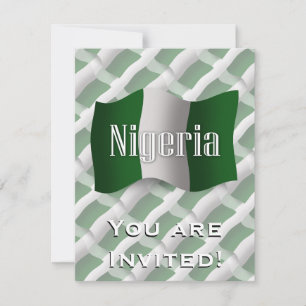 Invitation Le drapeau du Nigeria brandissant l'aile