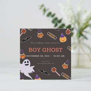 Invitation Le fantôme halloween baby shower petite boite invi