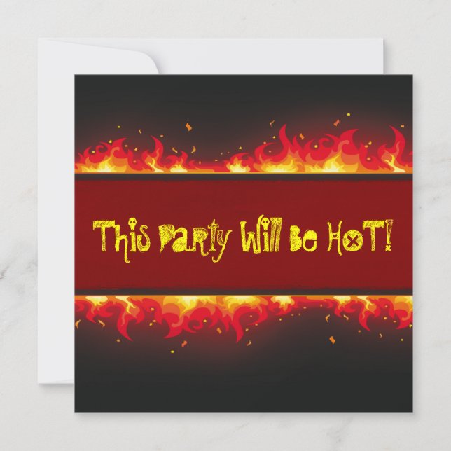 Invitation Le feu flamboyant heureux de Halloween (Devant)