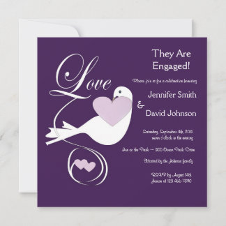 Invitation Le Fiançailles de Love Dove