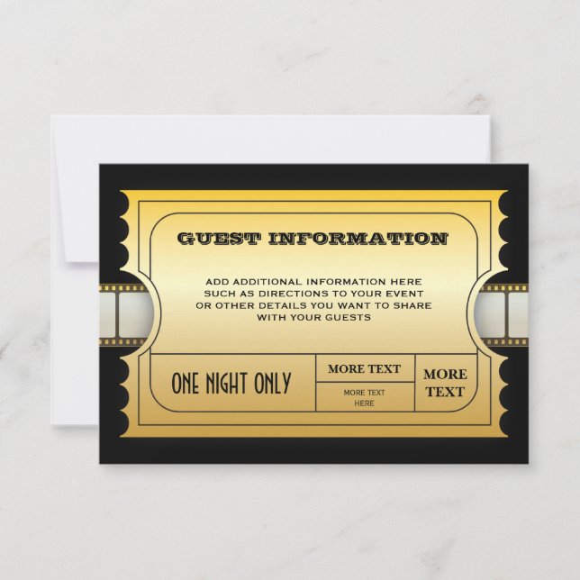 Invitation Le film annuel attribue à partie l'insertion d'or (Devant)