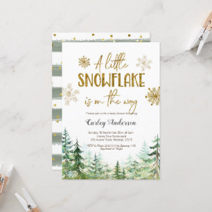 Invitation Le flocon de neige de la forêt d'hiver de Noël est