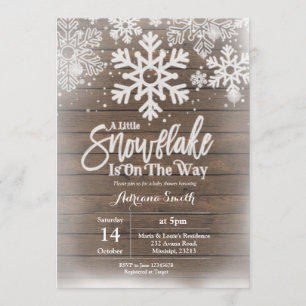 Invitation Le flocon de neige d'hiver est sur le baby shower