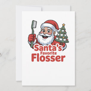 Invitation Le Flosser préféré du Père Noël Noël Dentaire Dent