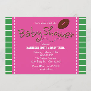 Invitation Le FOOTBALL ROSE de BABY SHOWER folâtre