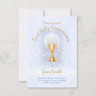 Invitation Le garçon catholique de la première communion