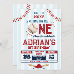 Invitation Le garçon de 1er anniversaire du baseball